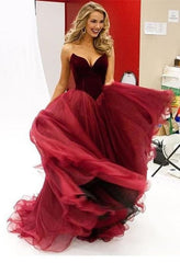 Bridelily Ball Gown Sleeveless Sweetheart Court Train Tulle Dresses