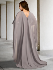 A-Line Plus Size Curve Mother of the Bride Dresses Elegant Dress Formal Sleeveless Chiffon with Slit
