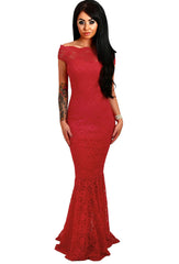 Chic Off-the-Shoulder Mermaid Lace Long Evening Dress