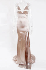 Chic Spaghetti-Straps V-Neck Prom Dress Long Mermaid Evening Gowns Online