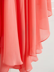 Chiffon A-Line Flower Girl Dress With Spaghetti Strap and Tea Length Pleats