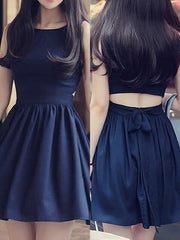 Chiffon Scoop Sleeveless A-line Short/Mini With Ruffles Dresses