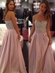 Chiffon Sweetheart Sleeveless A-line Floor-Length With Beading Dresses
