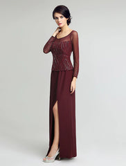 Aimishang Mermaid / Trumpet Scoop Neck Knee Length Lycra Mother of the Bride Dress with Beading