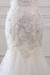 Dasida Gorgeous Off-the-shoulder Mermaid Long Wedding Dress with Tulle Lace