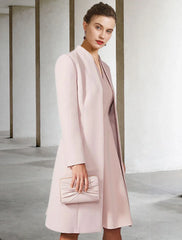 Aimishang Two Piece A-Line Mother of the Bride Dress Wedding Guest Church Elegant V Neck Knee Length Chiffon Short Sleeve Jacket Dresses with Solid Color Fall