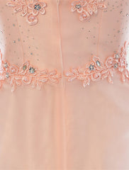 Dress Wedding Guest Floor Length Sleeveless Satin with Crystals Appliques