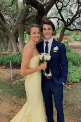 Strapless Pink Fitted Long Prom Dresses with Slit Open Backs