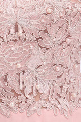 Dusty Rose Evening Dress Lace Chiffon Long Bridesmaid Dresses