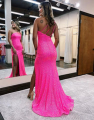Sparkly Sequin One Shoulder Long Glitter Prom Dress Sexy