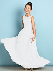 Elegant A-Line Floor Length Lace Junior Bridesmaid Dress