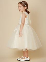 Elegant A-Line Knee Length Dress with Beading and Appliques