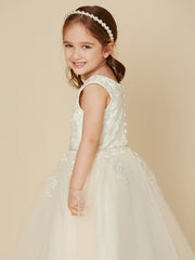 Elegant A-Line Knee Length Dress with Beading and Appliques