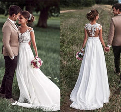 Elegant Chiffon Wedding Dress for Summer Beach Brides