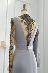 Elegant Jewel Neck Mermaid Evening Dress with Appliques