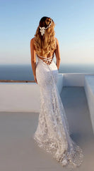 Elegant V-Neck Mermaid Prom Dress Lace Appliques Evening Party Gowns