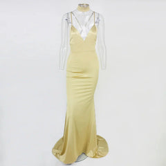 Elegant V-Neck Mermaid Prom Dresses Long Evening Gowns