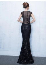 Fabulous Cap Sleeves V-Neck Evening Dress Sequins Mermaid Online