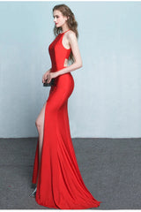 Fabulous Halter Sleeveless Evening Dress Mermaid Long Split Online