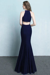 Fabulous Halter Sleeveless Evening Dress Mermaid Long Split Online
