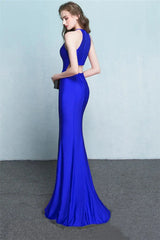 Fabulous Halter Sleeveless Evening Dress Mermaid Long Split Online
