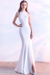 Fabulous Halter Sleeveless Evening Dress Mermaid Long Split Online