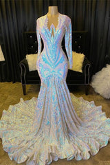 Fabulous Long Sleeve Mermaid Sequins Prom Dress