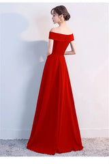 Fabulous Off-the-Shoulder Long Evening Dress Zipper Back