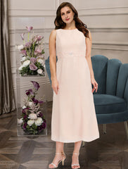 Aimishang  Two Piece A-Line Mother of the Bride Dresses Plus Size Hide Belly Curve Elegant Dress Formal Ankle Length Half Sleeve Jewel Neck Chiffon with Beading