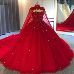 2024 Red Ball Gown Wedding Dresses Crystals Sweet 16 Quinceanera Dress