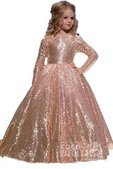Glamorous Golden Scoop Neck Princess Dress