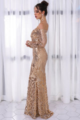 Glamorous Long Sleeve Mermaid Sequins Prom Dress for Your Evening Party