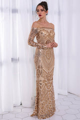 Glamorous Long Sleeve Mermaid Sequins Prom Dress for Your Evening Party
