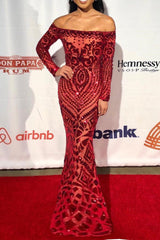 Glamorous Long Sleeve Mermaid Sequins Prom Dress for Your Evening Party