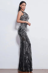Glamorous Sequins V-Neck Mermaid Evening Party Gowns Long Prom Dress Online