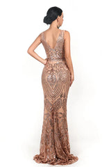 Glamorous Sleeveless Mermaid Long Evening Dress With Sequins Online