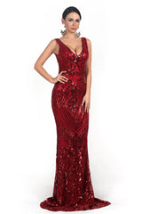 Glamorous Sleeveless Mermaid Long Evening Dress With Sequins Online