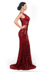 Glamorous Sleeveless Mermaid Long Evening Dress With Sequins Online