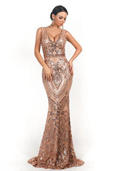 Glamorous Sleeveless Mermaid Long Evening Dress With Sequins Online