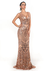 Glamorous Sleeveless Mermaid Long Evening Dress With Sequins Online
