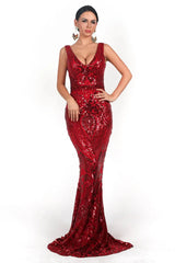 Glamorous Sleeveless Mermaid Long Evening Dress With Sequins Online