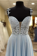 Glamorous Sweetheart Spaghetti-Straps A Line Tulle Evening Dress