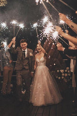 Gorgeous A-line V-neck Tulle Lace Wedding Dress