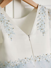 Gorgeous Cap Sleeve Jewel Neck Flower Girl Dresses Satin Tulle With Beading