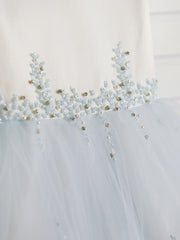 Gorgeous Cap Sleeve Jewel Neck Flower Girl Dresses Satin Tulle With Beading