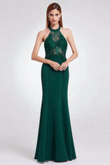 Gorgeous Halter Lace Mermaid Plus Size Evening Dress Online