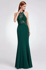 Gorgeous Halter Lace Mermaid Plus Size Evening Dress Online