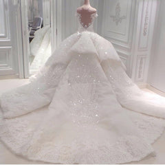 Gorgeous Off The Shoulder Ball Gown Wedding Dress With Beadings