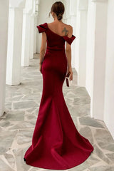 Gorgeous One Shoulder Ruffles Mermaid Evening Prom Dress