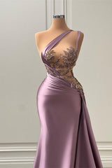 Gorgeous Wisteria Mermaid Prom Dress with Beads for Holiday Parties